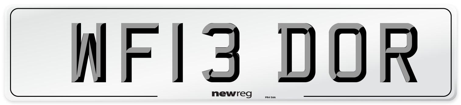 WF13 DOR Number Plate from New Reg